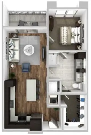 Propiedad en alquiler con 1 dormitorio y 1 baño en Austin