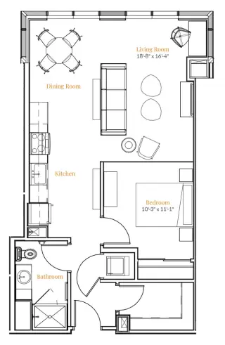 Propiedad en alquiler con 1 dormitorio y 1 baño en Austin