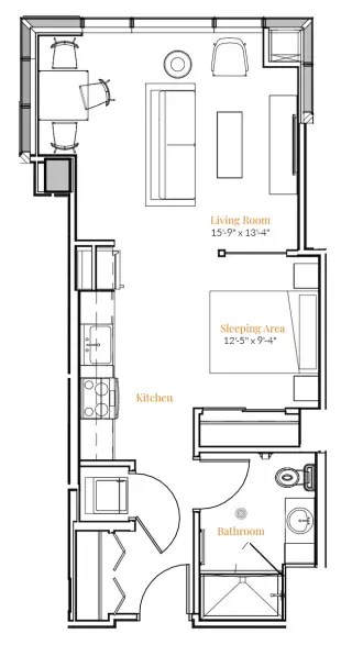 Propiedad en alquiler con 1 dormitorio y 1 baño en Austin
