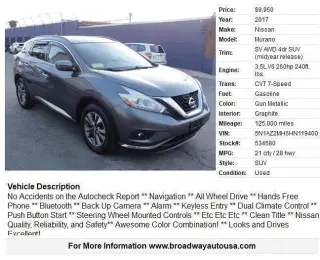 2017 Nissan Murano SV