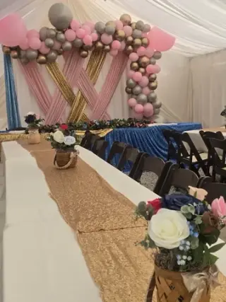 Carpas con draping mesas silla