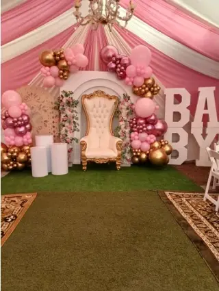 Carpas con draping mesas silla