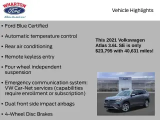 Volkswagen Atlas 2021 V6 SE 4dr SUV w/Technology (midyear release)