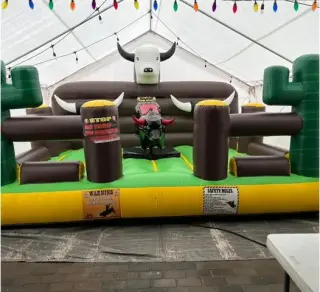 Rustic tables-bounce house