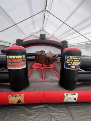 Rustic tables-bounce house