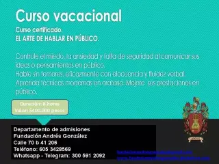 Curso vacacional de oratoria
