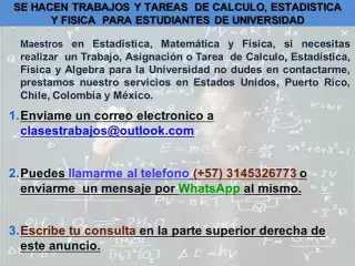 SE HACEN TAREAS DE ESTADISTICA