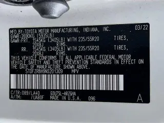 Toyota Highlander 2022 AWD Platinum 4dr SUV