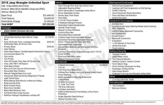 Jeep Wrangler Unlimited 2018 4x4 Sport S 4dr SUV (midyear release)