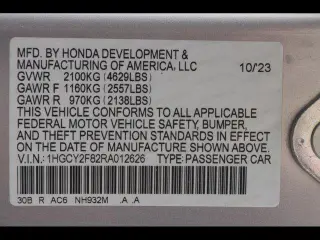 Honda Accord Hybrid 2024 Touring 4dr Sedan