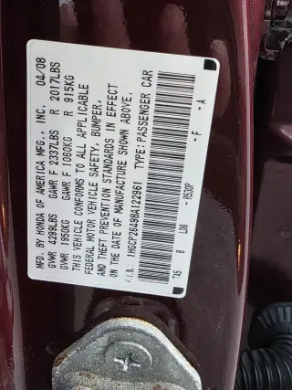 2008 Honda Accord Sdn LX-P