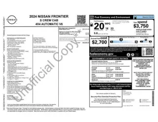 Nissan Frontier 2024 4x4 S 4dr Crew Cab 5 ft. SB