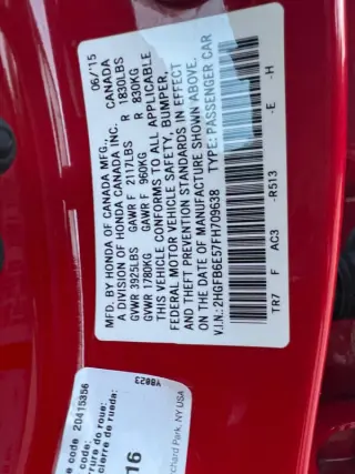 2015 Honda Civic Si