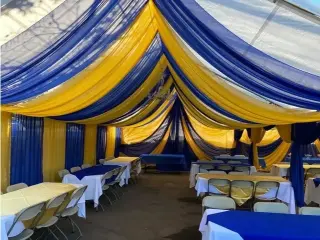 Decoración con tela para carpa