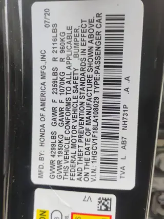 2020 Honda Accord LX