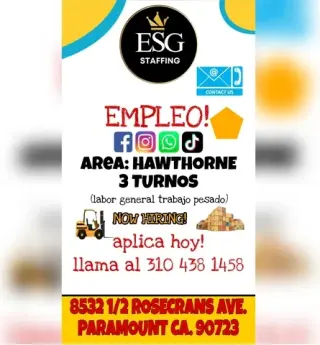 HAWTHORNE EMPLEO! APLICA HOY