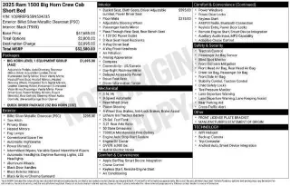Ram 1500 2025 4x2 Big Horn 4dr Crew Cab 5.6 ft. SB Pickup