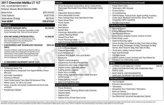 Chevrolet Malibu 2017 LT 4dr Sedan