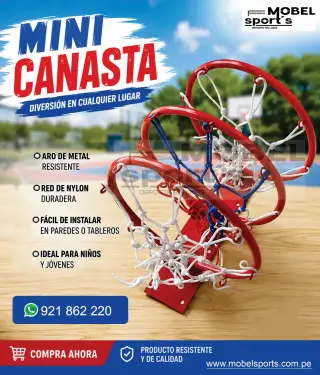 Mini Canasta de Baloncesto - Diversión para Niños y Jóvenes