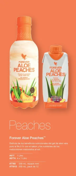 Aloe para beber con melocotón
