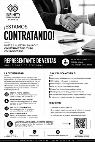 SALES REPRESENTATIVE WANTED | SE BUSCA REPRESENTANTE DE VENTAS