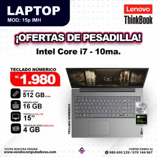 Laptop THINKBOOK Core i7 - 10ma / 15p IMH