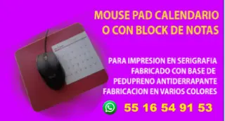 MOUSE PAD CALENDARIO A COLOR