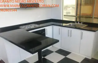 Granito negro absoluto, para tableros de cocina, baños, counters, pisos