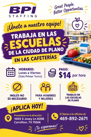 🏫 NOW HIRING – SCHOOL CAFETERIA & CUSTODIAL POSITIONS! 🏫