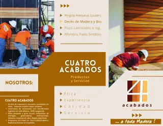Cuatro Acabados Cumarú, Ipe, Teca, Tzalam, PVC, Decks y Piso Laminados,  4akva2