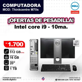 Computadora LENOVO THINKCENTRE & DELL Core i9 - 10ma / M70s