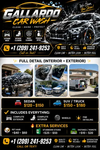 Servicios Profesionales de Lavado y Detallado de Autos