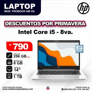 Laptop HP Intel Core i5 - 8va. Generacion