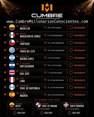 Cumbre de los Millonarios Conscientes 2026 - Transforma Tu Vida - Entradas 3x1