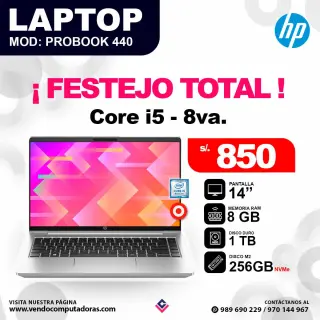 Laptop HP core i5 - 8va. / PROBOOK 440