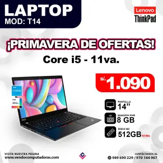 Laptop Lenovo THINKPAD T14 core I5 - 11va.
