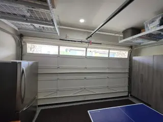 Wood roll up garage door