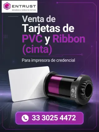 Venta de Consumibles Ribbon(cinta), tarjetas de PVC para Zebra y Entrust