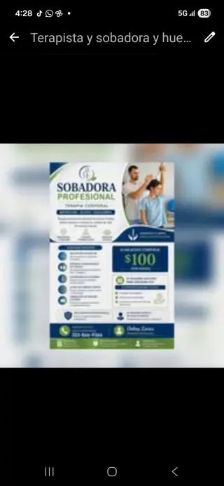 Sobadora y terapista Delmy