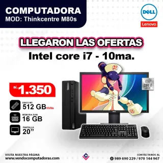 Computadora THINKCENTRE Core i7 - 10ma. / M80s