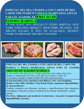 Evento Semanal de Venta de Carne - Cortes Frescos Todos los Jueves y Viernes
