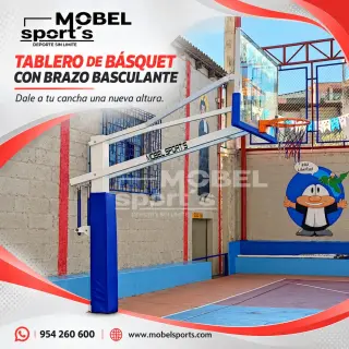 Tablero de basquet fijo con brazo basculante