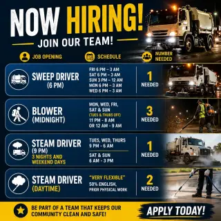 Choferes y Blowers 40+ hrs