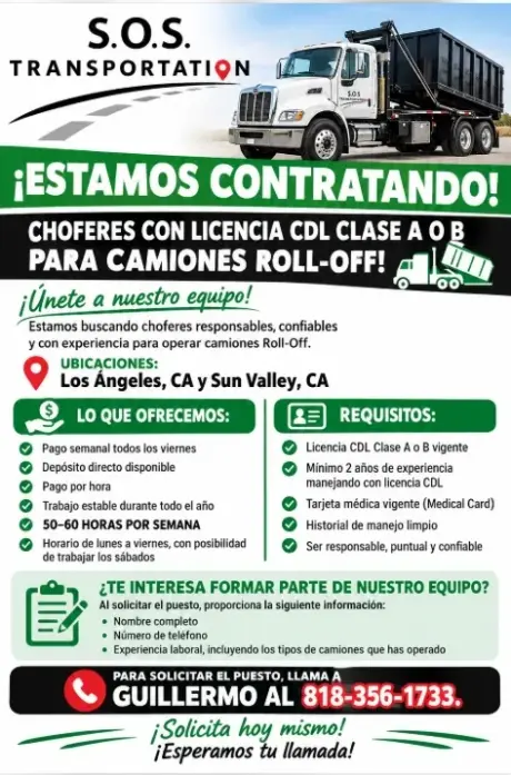 NOW HIRING: CDL CLASS A OR B DRIVERS!