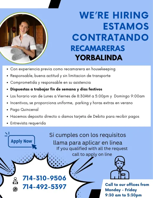 SE SOLICITA RECAMARERAS