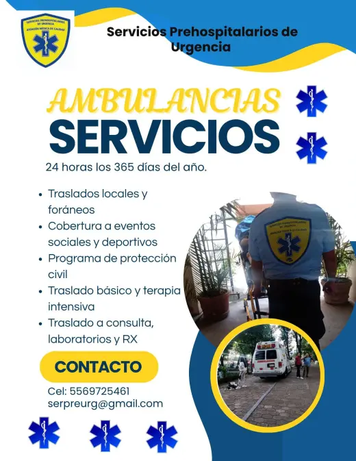 Servicio de ambulancias privadas para s especiales deportivos musicales 24 hrs