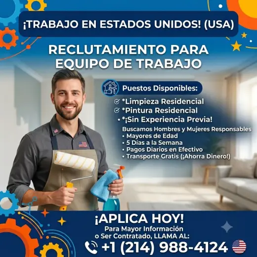 BUSCO PINTORES Y LIMPIADORES HOMBRES Y MUJERES