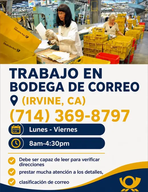 Trabajo en bodega de correo