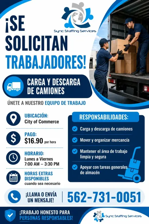 Carga y descarga de mercancía 1st Turno
