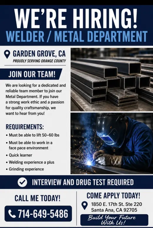 Welder/Metal department